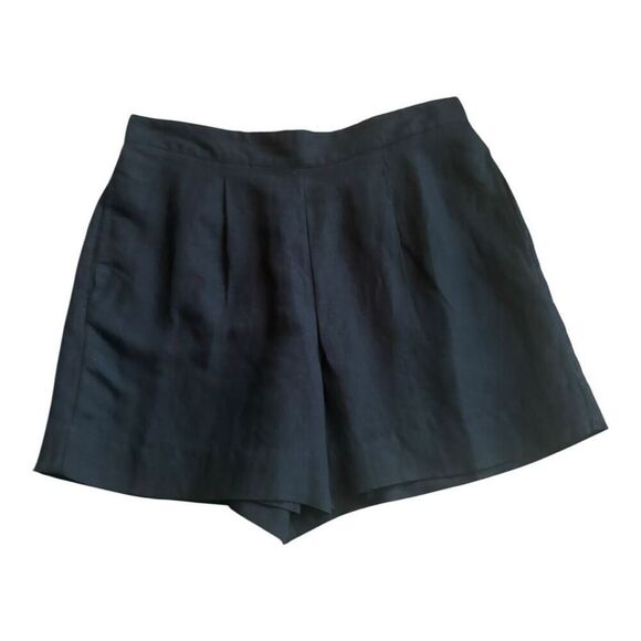 Boston Proper Effortless Pull-On Linen Blend Shorts Black Size Medium Pockets - Picture 2 of 8